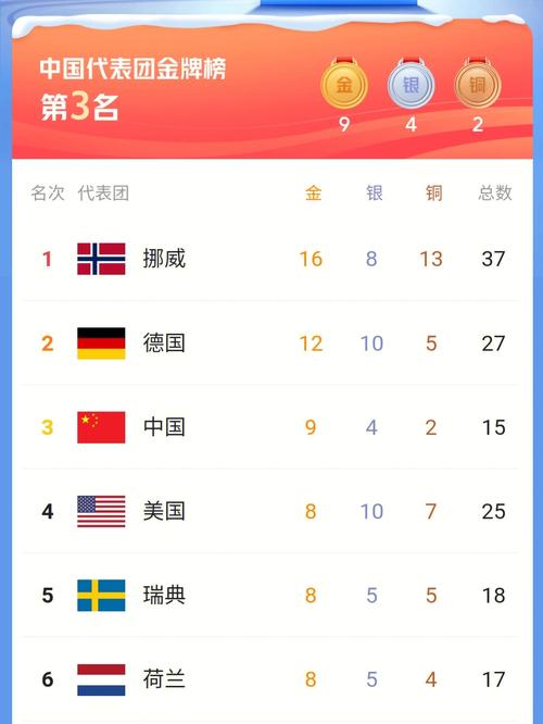 冬奥会奖牌排行榜在哪看